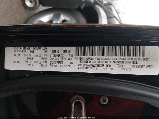 44488210 :رقم المزاد ، 1C6RR7GG9DS690356 vin ، 2013 Ram 1500 Slt مزاد بيع