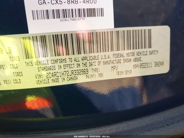 2C4RC1H72JR332969 Chrysler Pacifica Hybrid Touring Plus