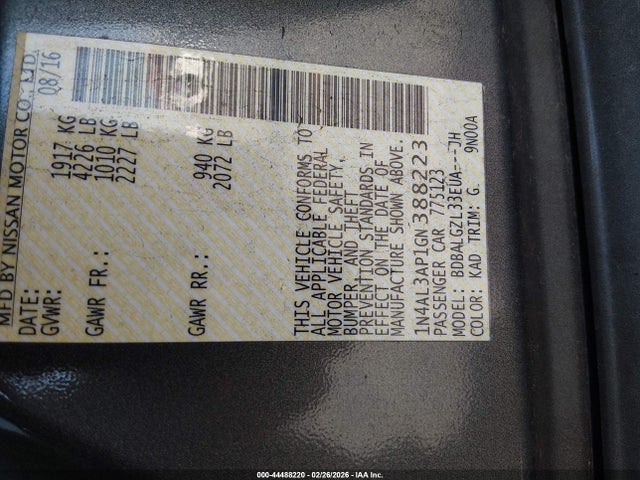 1N4AL3AP1GN388223 Nissan Altima 2.5 S