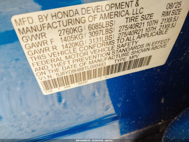 5J8YD8H88TL000493 Acura Mdx Type S Advance Package