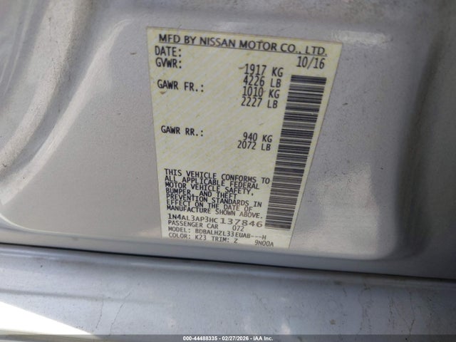 Nissan Altima 2.5 Sr 2017 1N4AL3AP3HC137846 Image 9