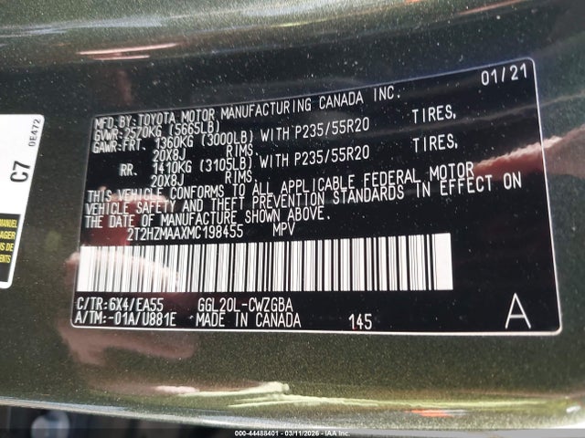 2021 LEXUS RX 350 2T2HZMAAXMC198455 Photo 8