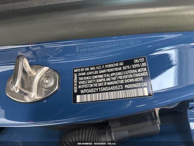 2022 PORSCHE TAYCAN WP0AB2Y15NSA45523 Photo 8