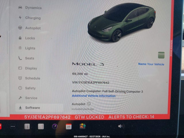 2023 Tesla Model 3 Rear-wheel Drive მანქანა იყიდება აუქციონზე, vin: 5YJ3E1EA2PF697642, აუქციონის ნომერი: 44488427