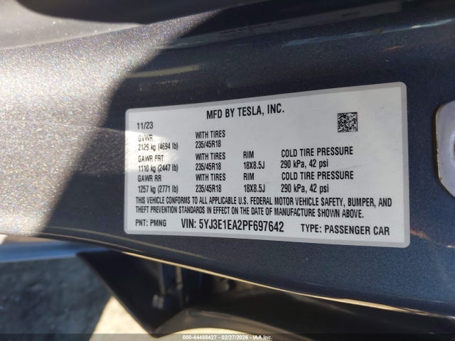 2023 TESLA MODEL 3 5YJ3E1EA2PF697642 Photo 8