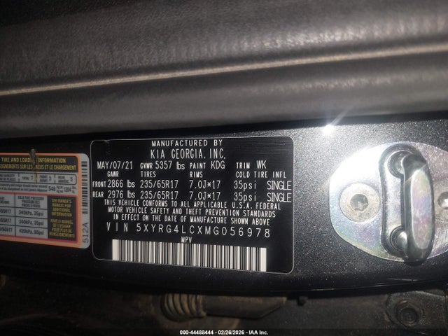 5XYRG4LCXMG056978 KIA SORENTO LX