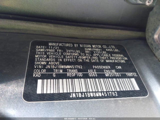 Продаж на аукціоні авто 2021 Nissan Rogue Sport Sv Awd Xtronic Cvt, vin: JN1BJ1BW8MW451762, номер лоту: 44488572