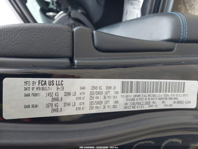 Продаж на аукціоні авто 2020 Jeep Grand Cherokee Upland 4x4, vin: 1C4RJFAG4LC118929, номер лоту: 44488666