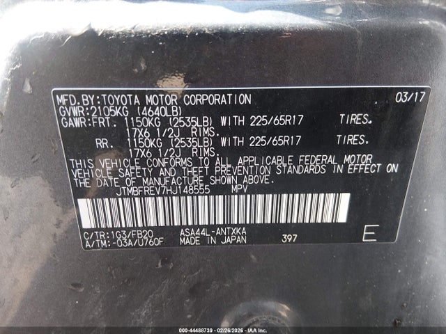 2017 TOYOTA RAV4 JTMBFREV7HJ148555 Photo 8