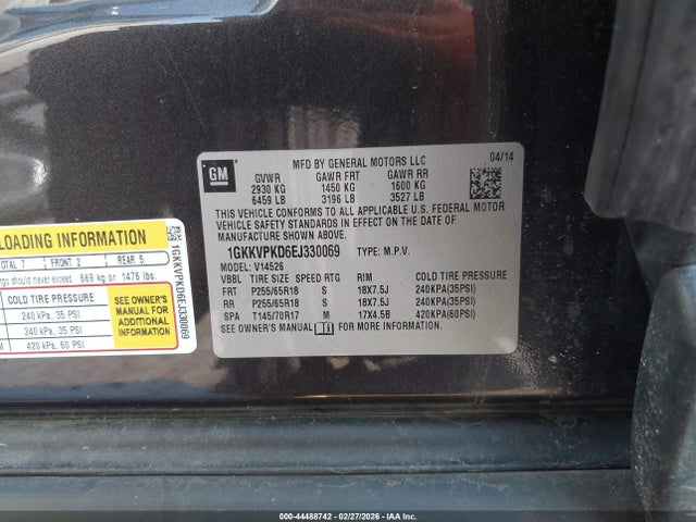 1GKKVPKD6EJ330069 GMC Acadia Sle-2