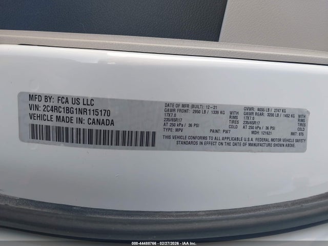 2022 CHRYSLER PACIFICA 2C4RC1BG1NR115170 Photo 8