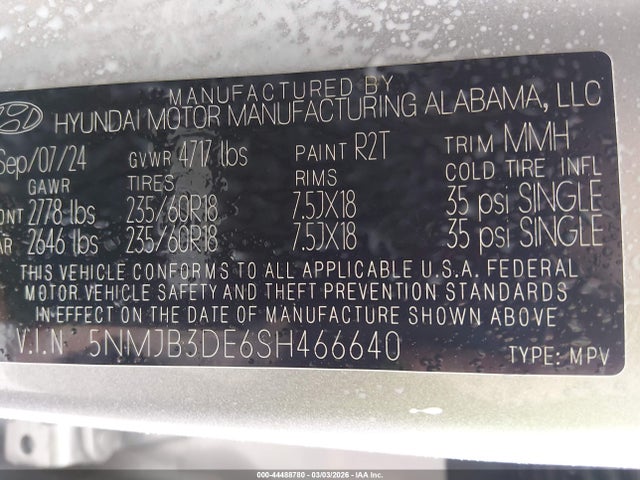 Hyundai TUCSON SEL 2025 5NMJB3DE6SH466640 Image 9