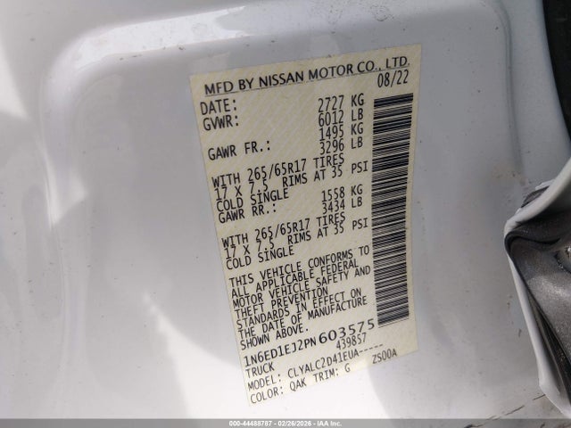 Nissan Frontier Sv 4x2 2023 1N6ED1EJ2PN603575 Image 9