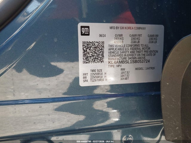 44488798 :رقم المزاد ، KL4AMBSL1SB053724 vin ، 2025 Buick Encore Gx Preferred Fwd مزاد بيع