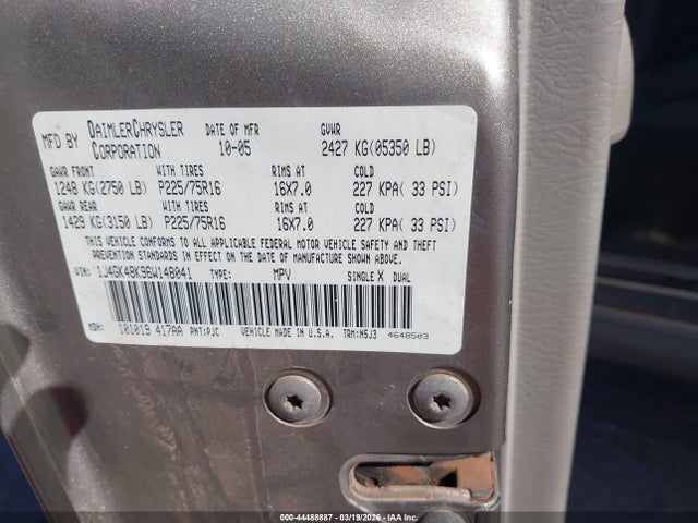 Продажа на аукционе авто 2006 Jeep Liberty Sport, vin: 1J4GK48K96W148041, номер лота: 44488887