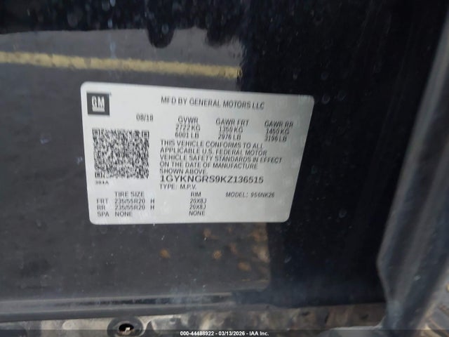 2019 CADILLAC XT5 1GYKNGRS9KZ136515 Photo 8