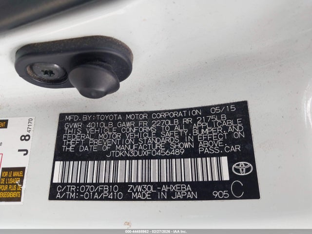 Toyota Prius Two 2015 JTDKN3DUXF0456489 Image 9
