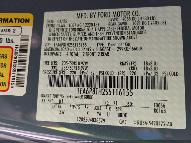 Ford Mustang Ecoboost Premium Fastback 2025 1FA6P8TH2S5116155 Image 9