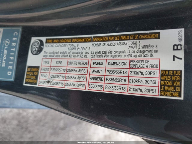 Aukcja sprzedaży 2008 Lexus Rx 400h, vin: JTJHW31U782850550, numer aukcji: 44488994