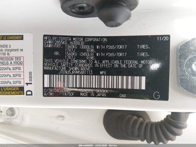 2021 TOYOTA 4RUNNER JTENU5JR9M5881113 Photo 8