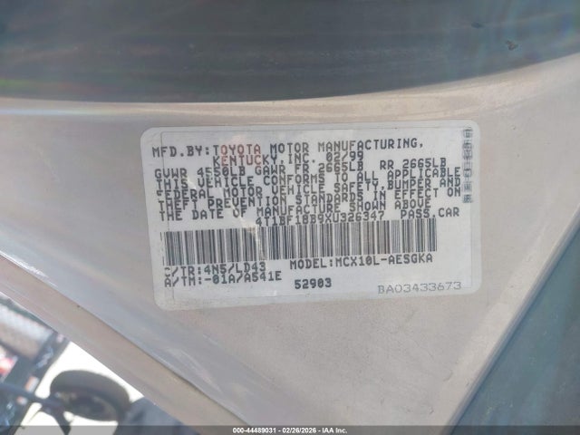 1999 TOYOTA AVALON 4T1BF18B9XU326347 Photo 8