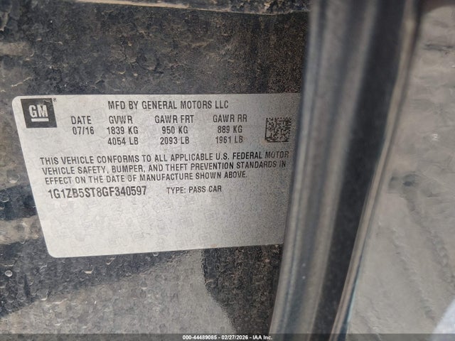 1G1ZB5ST8GF340597 Chevrolet MALIBU LS