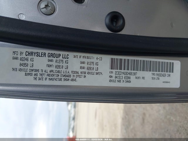Aukcja sprzedaży 2013 Dodge Challenger Sxt, vin: 2C3CDYAG9DH681907, numer aukcji: 44489111