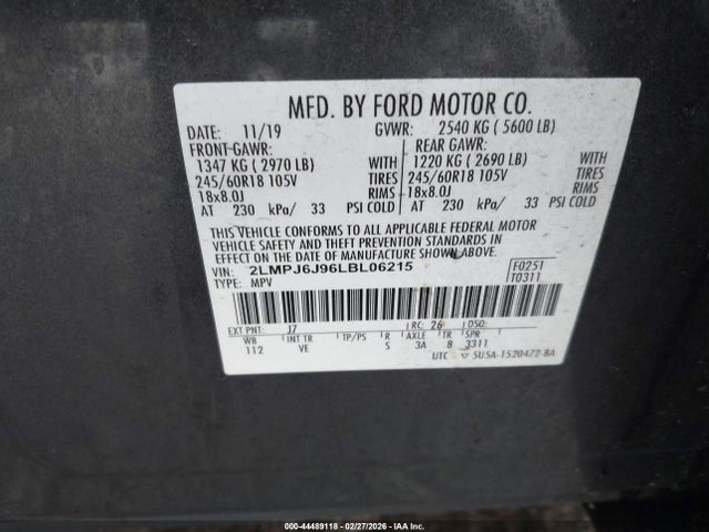 2020 LINCOLN NAUTILUS 2LMPJ6J96LBL06215 Photo 8