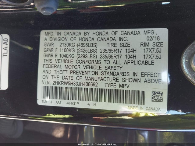 Honda CR-V LX 2018 2HKRW5H33JH408692 Image 9