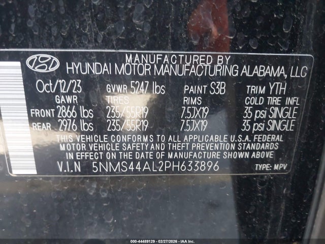 Hyundai Santa Fe Limited 2023 5NMS44AL2PH633896 Image 9