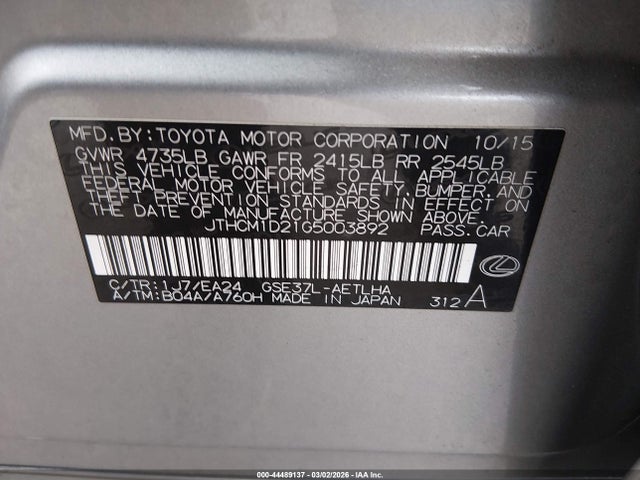 Lexus IS 300 2016 JTHCM1D21G5003892 Image 9