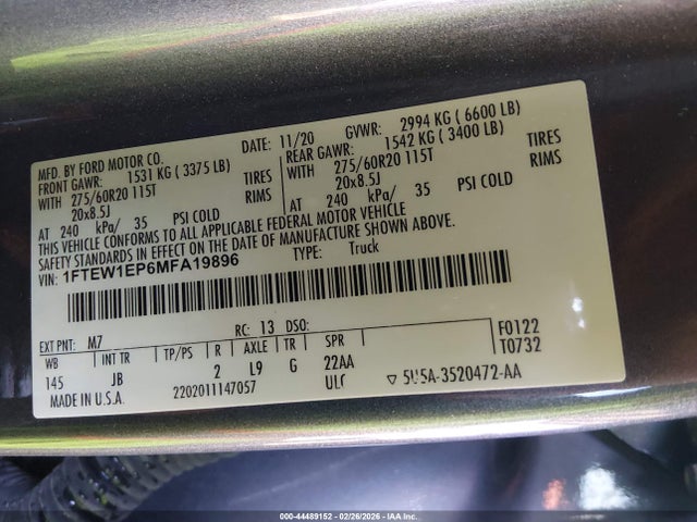 Ford F-150 Xl 2021 1FTEW1EP6MFA19896 Image 9