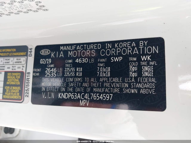 KNDP63AC4L7654597 KIA SPORTAGE S