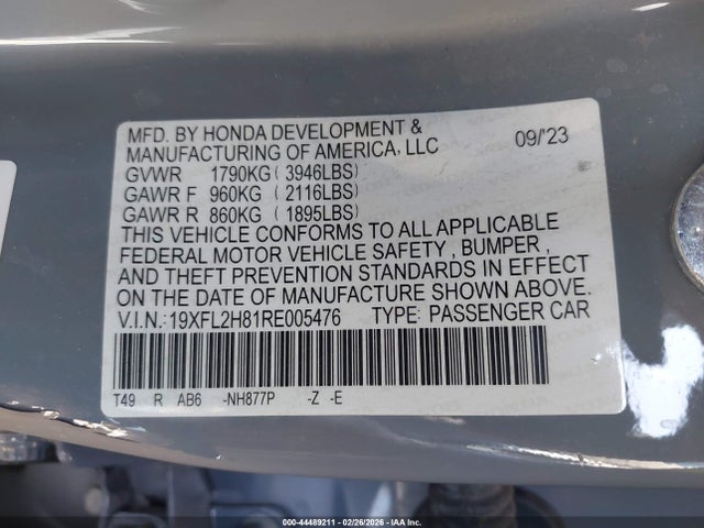 19XFL2H81RE005476 Honda Civic Sport