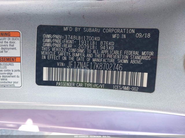 Aukcja sprzedaży 2019 Toyota 86 Gt, vin: JF1ZNAE17K8702746, numer aukcji: 44489225