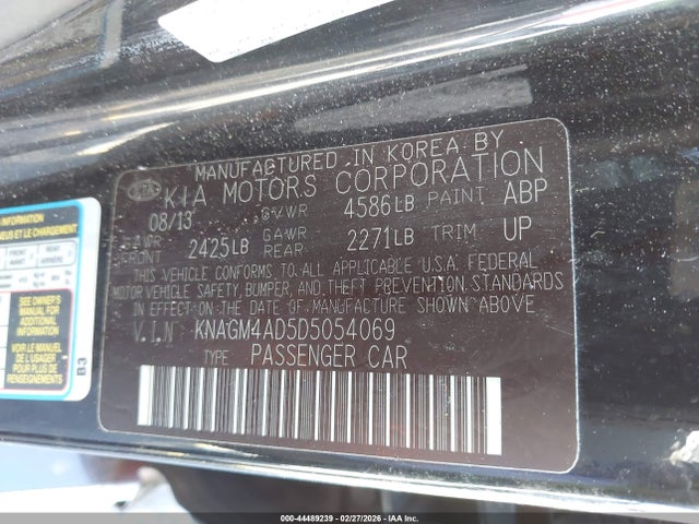 Aukcja sprzedaży 2013 Kia Optima Hybrid Lx, vin: KNAGM4AD5D5054069, numer aukcji: 44489239