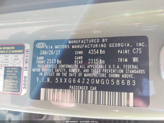 KIA K5 Gt-line 2021 5XXG64J20MG058683 Image 9