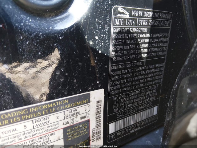 2017 JAGUAR F-PACE SADCL2BV7HA499835 Photo 8