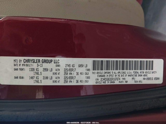 Продажа на аукционе авто 2014 Dodge Grand Caravan Se, vin: 2C4RDGBG3ER167674, номер лота: 44489256
