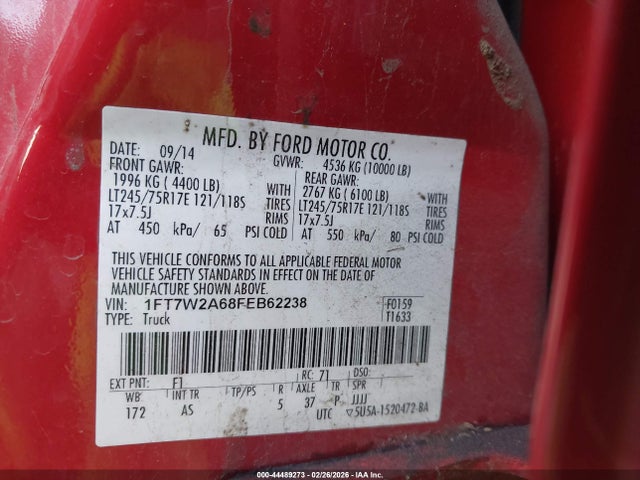2015 FORD F-250 1FT7W2A68FEB62238 Photo 8