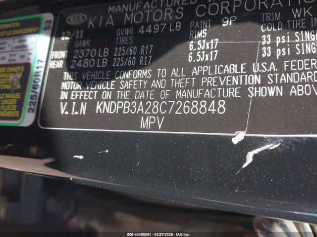 2012 KIA SPORTAGE KNDPB3A28C7268848 Photo 8