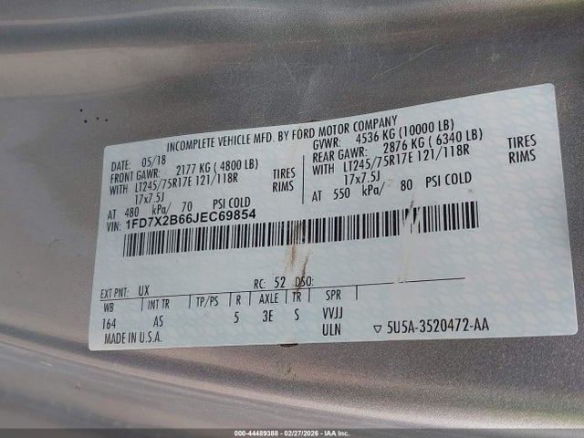 Ford F-250 Xl 2018 1FD7X2B66JEC69854 Image 9