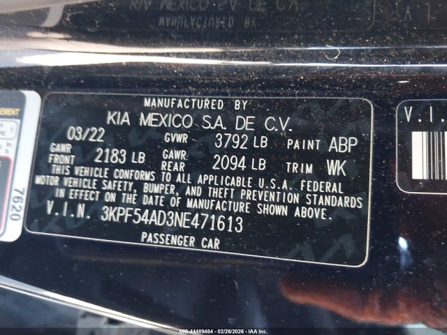 KIA Forte Gt-line 2022 3KPF54AD3NE471613 Image 9