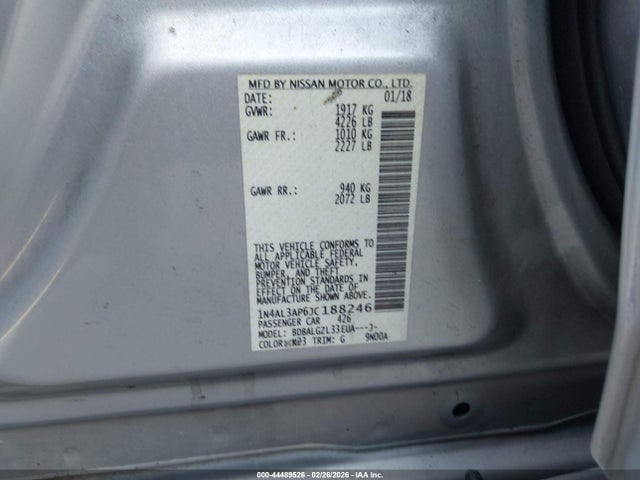 1N4AL3AP6JC188246 Nissan Altima 2.5 S