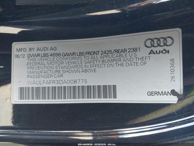 2013 AUDI A5 WAULFAFR3DA008775 Photo 8