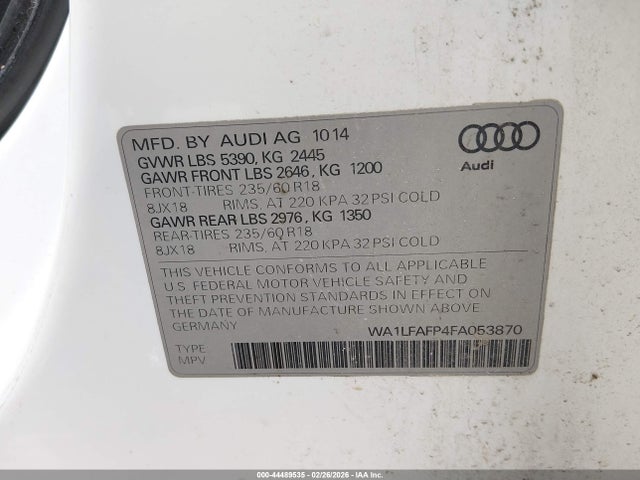 2015 AUDI Q5 WA1LFAFP4FA053870 Photo 8