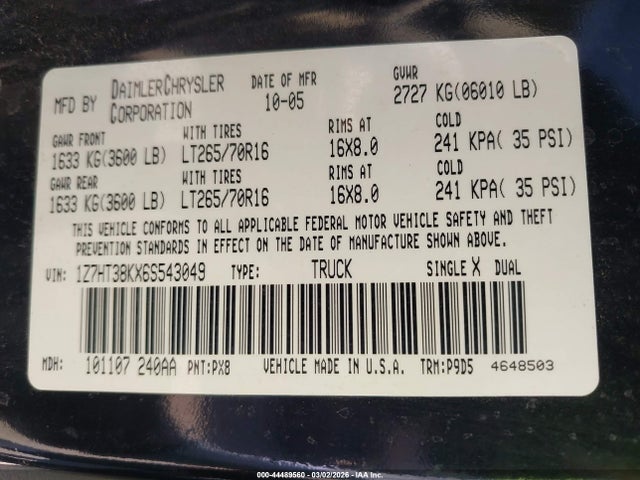 2006 MITSUBISHI RAIDER 1Z7HT38KX6S543049 Photo 8