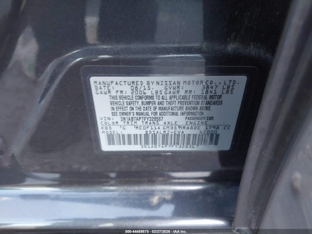 Nissan SENTRA SR 2015 3N1AB7AP7FY328567 Image 9