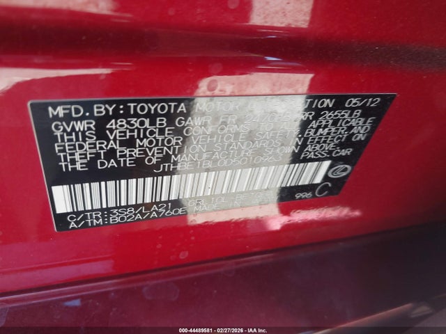 Продажа на аукционе авто 2013 Lexus Gs 350, vin: JTHBE1BL0D5010963, номер лота: 44489581