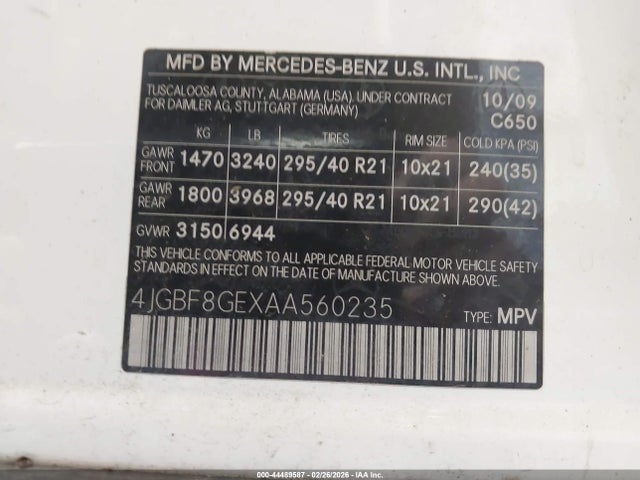 2010 MERCEDES-BENZ GL 550 4JGBF8GEXAA560235 Photo 8